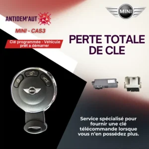 Perte totale de clé – Mini (modèles avec clé à insérer, 2006 à 2016)
