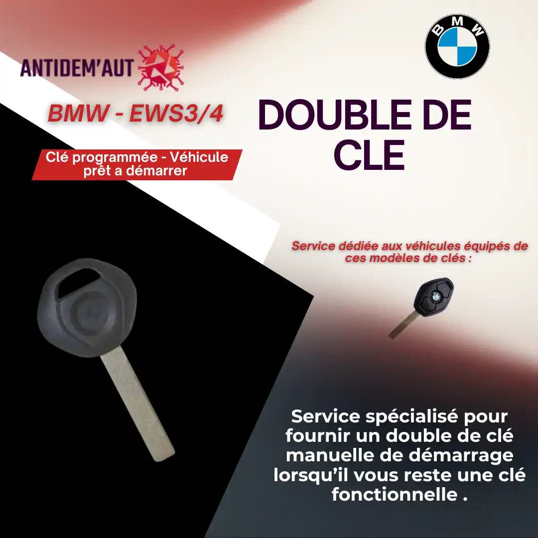 double clé de voiture - EWS3 / EWS4 - BMW