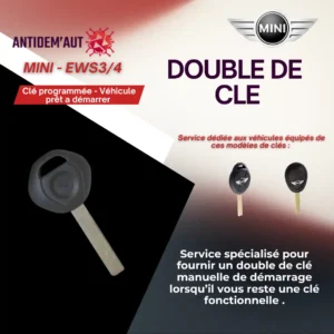 double clé de voiture sans télécommande - EWS3 / EWS4 - Mini