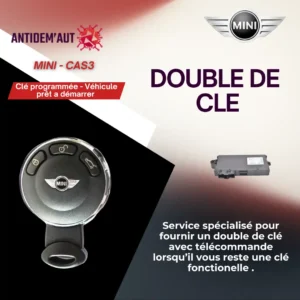 double cle de voiture avec télécommande - CAS 3 - Mini