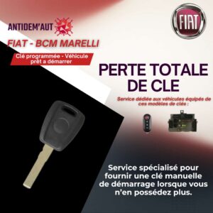 Reproduction de clé FIAT – Perte totale (clé simple sans télécommande)