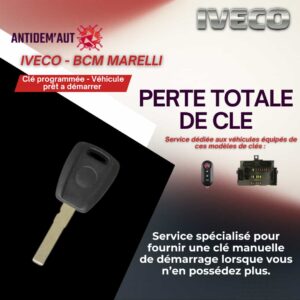 Reproduction de clé IVECO – Perte totale (clé simple sans télécommande)