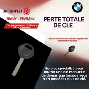 Perte totale de clé sans télécommande – BMW (systèmes EWS3 / EWS4)
