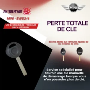 Perte totale de clé sans télécommande – Mini (systèmes EWS3 / EWS4)
