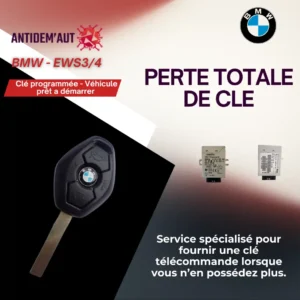 Perte totale de clé télécommande 3 boutons – Systèmes EWS3 / EWS4 pour BMW