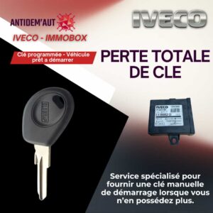 Reproduction de clé IVECO – Perte totale (véhicules avec IMMOBOX 1998–2005)