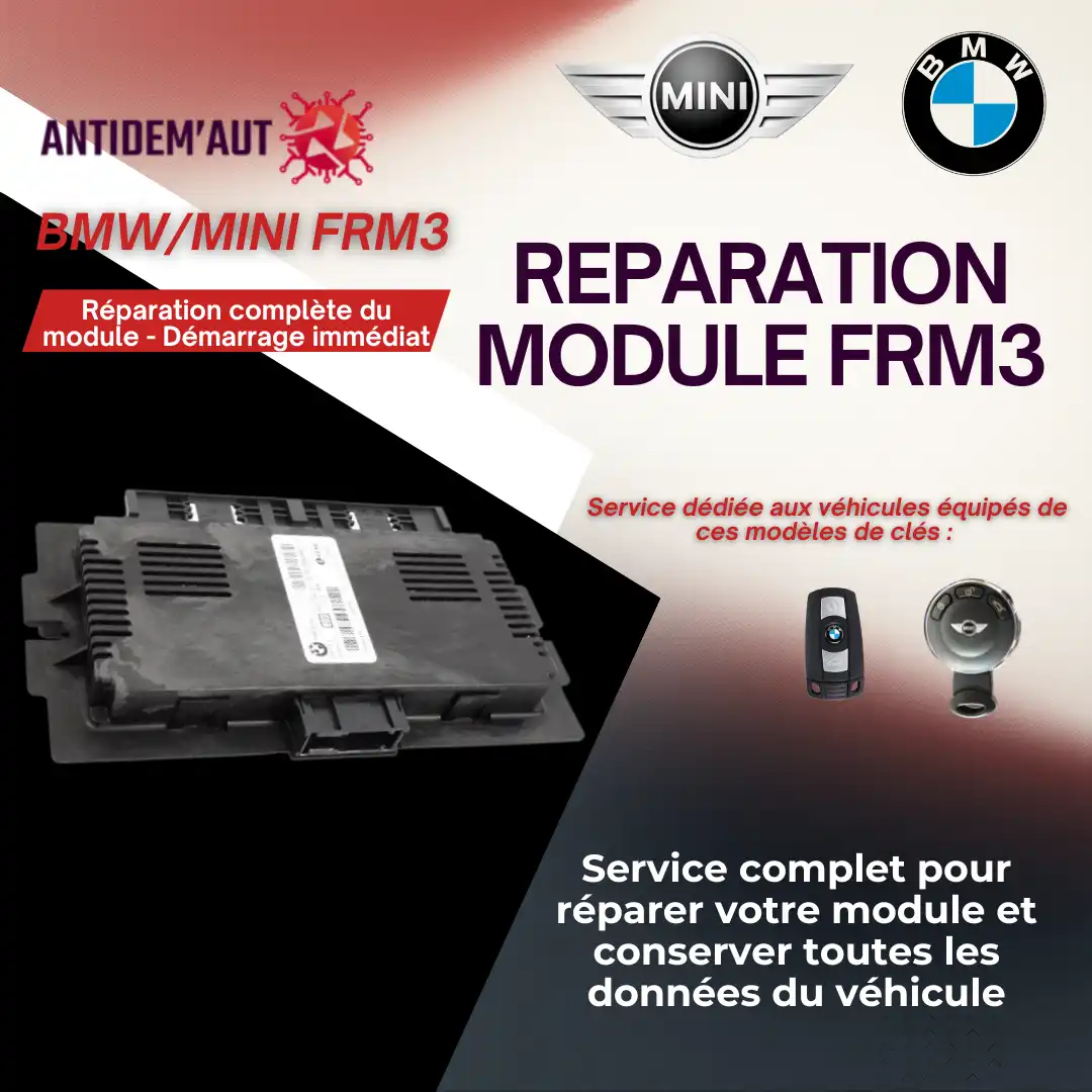 Réparation boîtier FRM – BMW / MINI (problème d’éclairage, vitres, etc.)