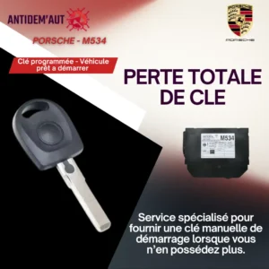 Perte totale - Reproduction de 2 clés mécaniques pour Porsche (boîtier M534)