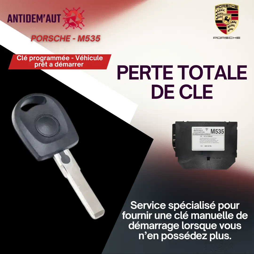 🔑 Perte totale de clé – Porsche (boîtier M535)