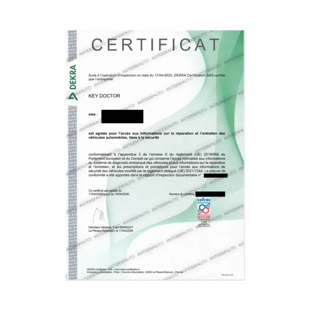 Certification SERMI : une obligation légale pour intervenir sur les systèmes de sécurité automobile