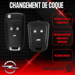 réparation coque clé voiture Opel