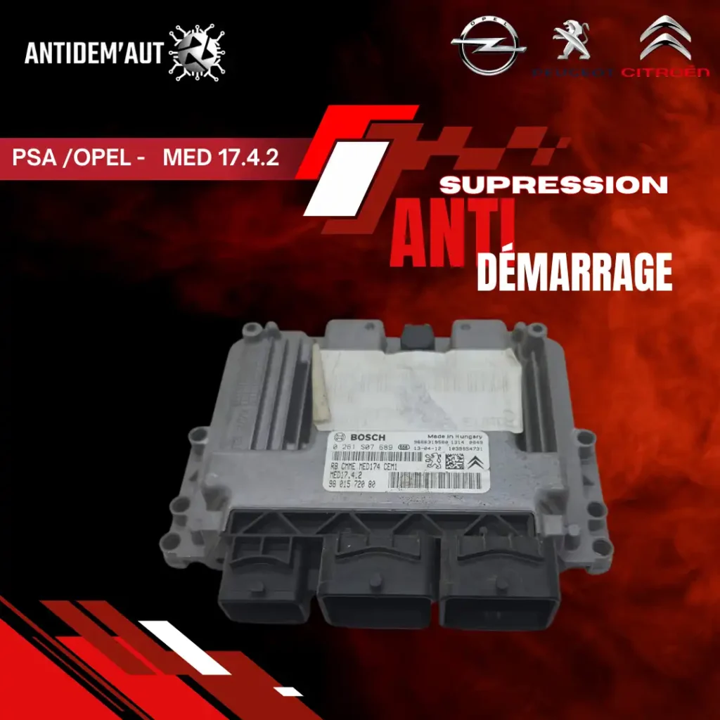 Suppression d’antidémarrage MED17.4.2 – PSA / Opel