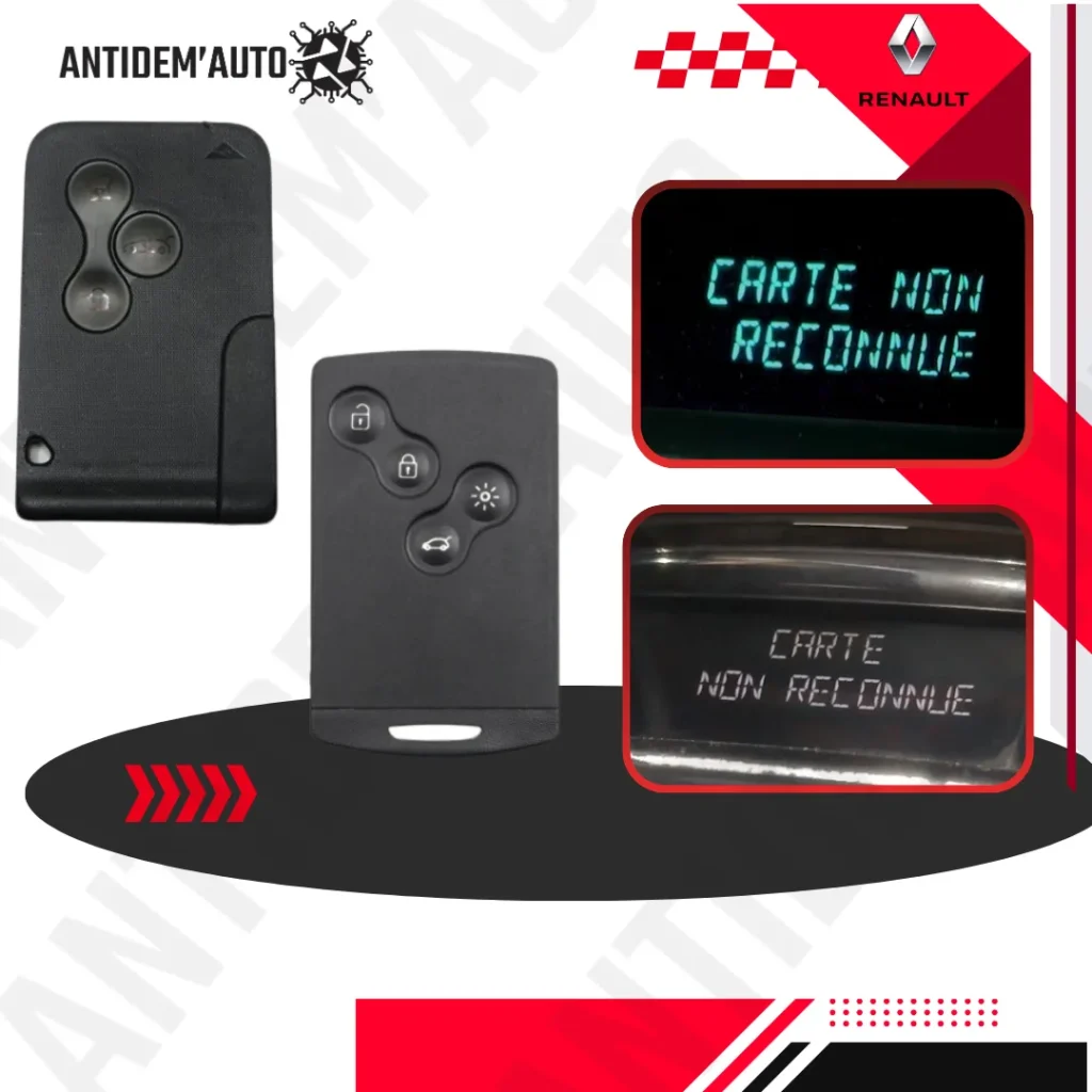 Carte Renault non reconnue : causes, diagnostic et solutions