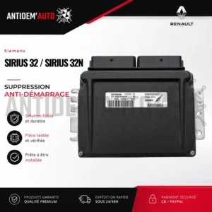 Suppression d’anti-démarrage Renault Siemens Sirius 32 / Sirius 32N